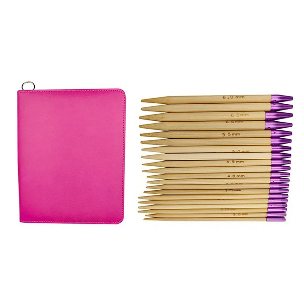 

10Sizes Knitting Needles Removable Bleached Bamboo Crochet Hooks Needles Handmade Crafts Comfortable Grip for DIY Scarves Gloves