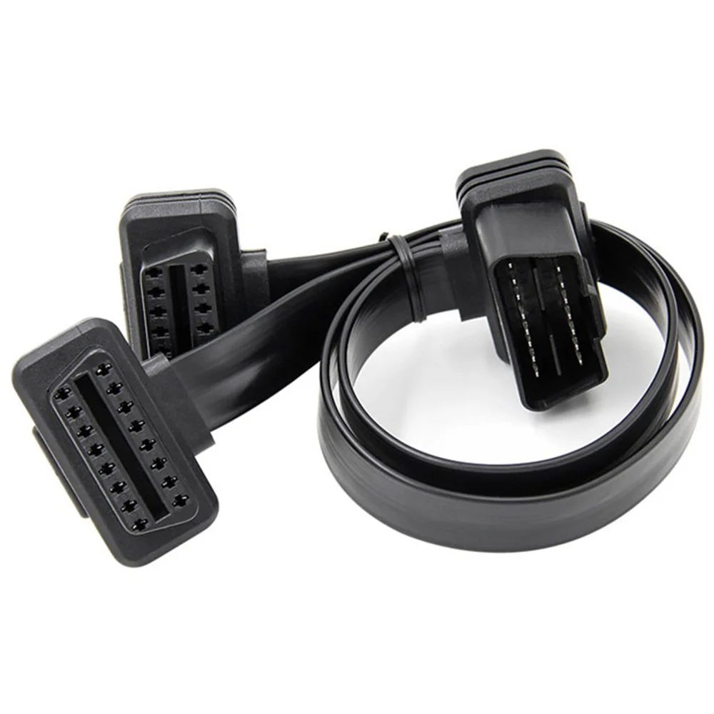 

Новый 30 см 16-контактный разветвитель OBD2 между мужчинами и двойными женщинами, плоский тонкий Y-разъем, удлинительный кабель, костюм для порта OBD II