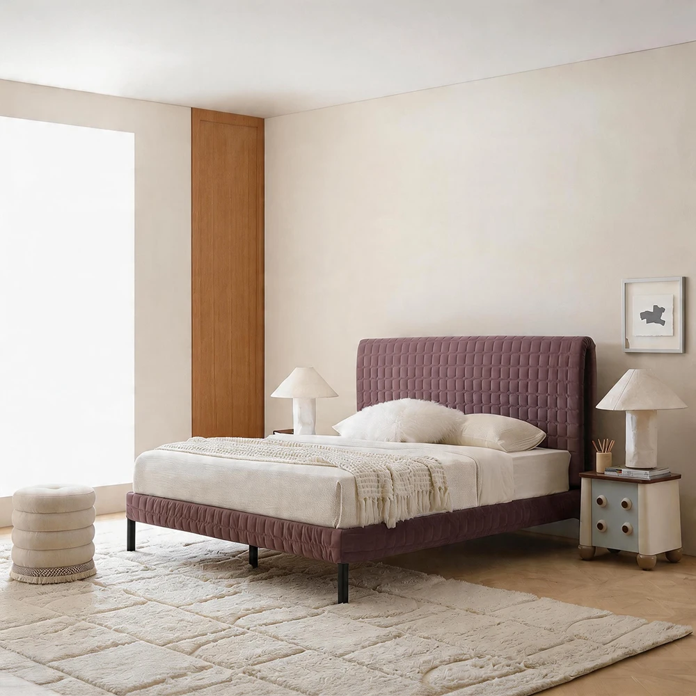 

#Bedroom Sets Furniture Factory Supply Wooden Bed Frame Hotel Upholstered Luxury King Size Bed