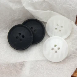 25mm 15mm Large Black Resin Horn Men Suit Buttons For Clothes Jacket Sweater White Decorative DIY Sewing Accessories Wholesale