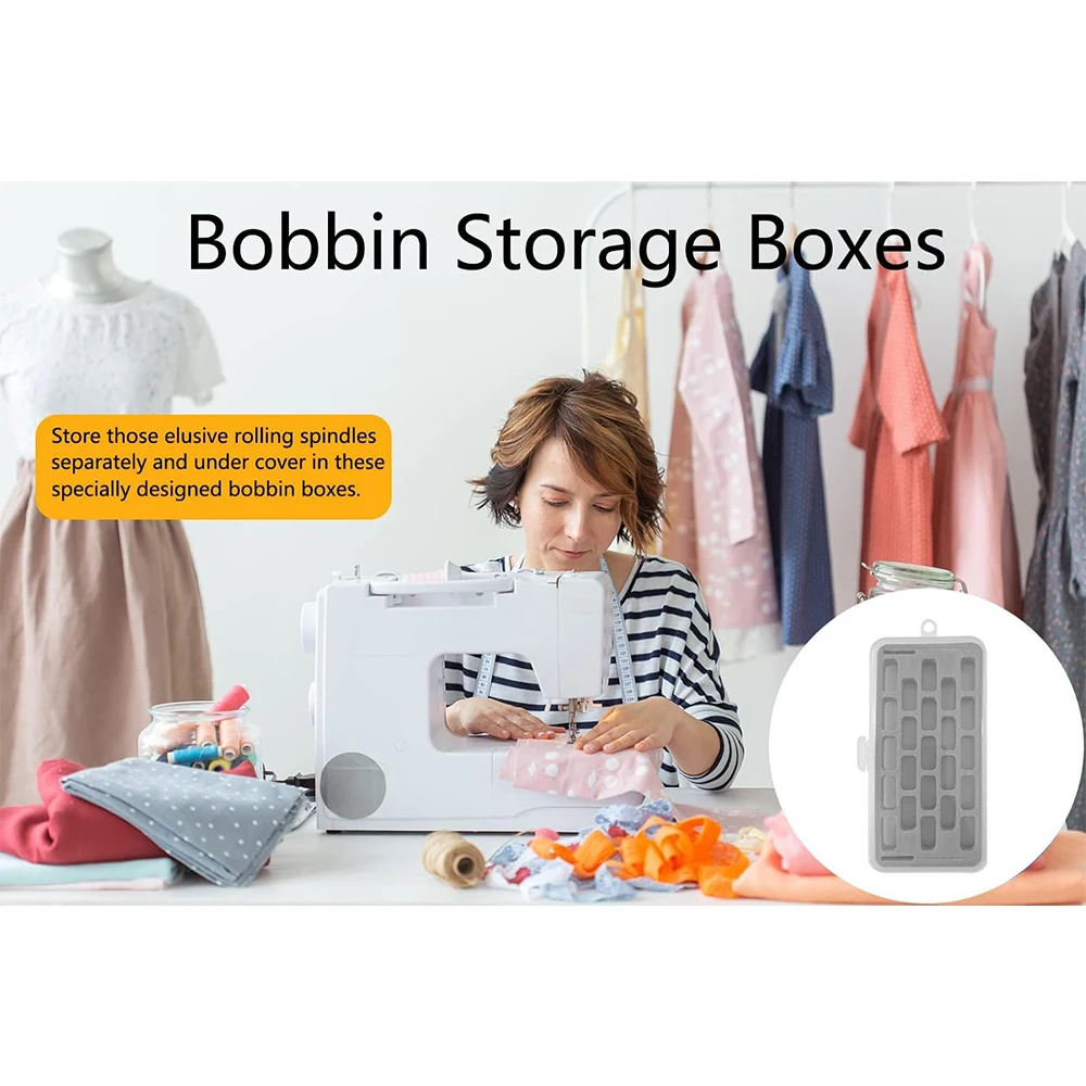 23 Grid Empty Bobbins Storage Box Sponge Clear Jumbo Bobbin Storage Organizer For Bernina New 7 and 8 Series Sewing Accessories