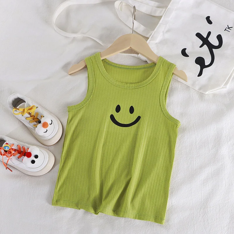 Summer Baby Tank Top Thin Breathable Solid Sleeveless Top Simple Kids T-shirt Korean version Casual and versatile style