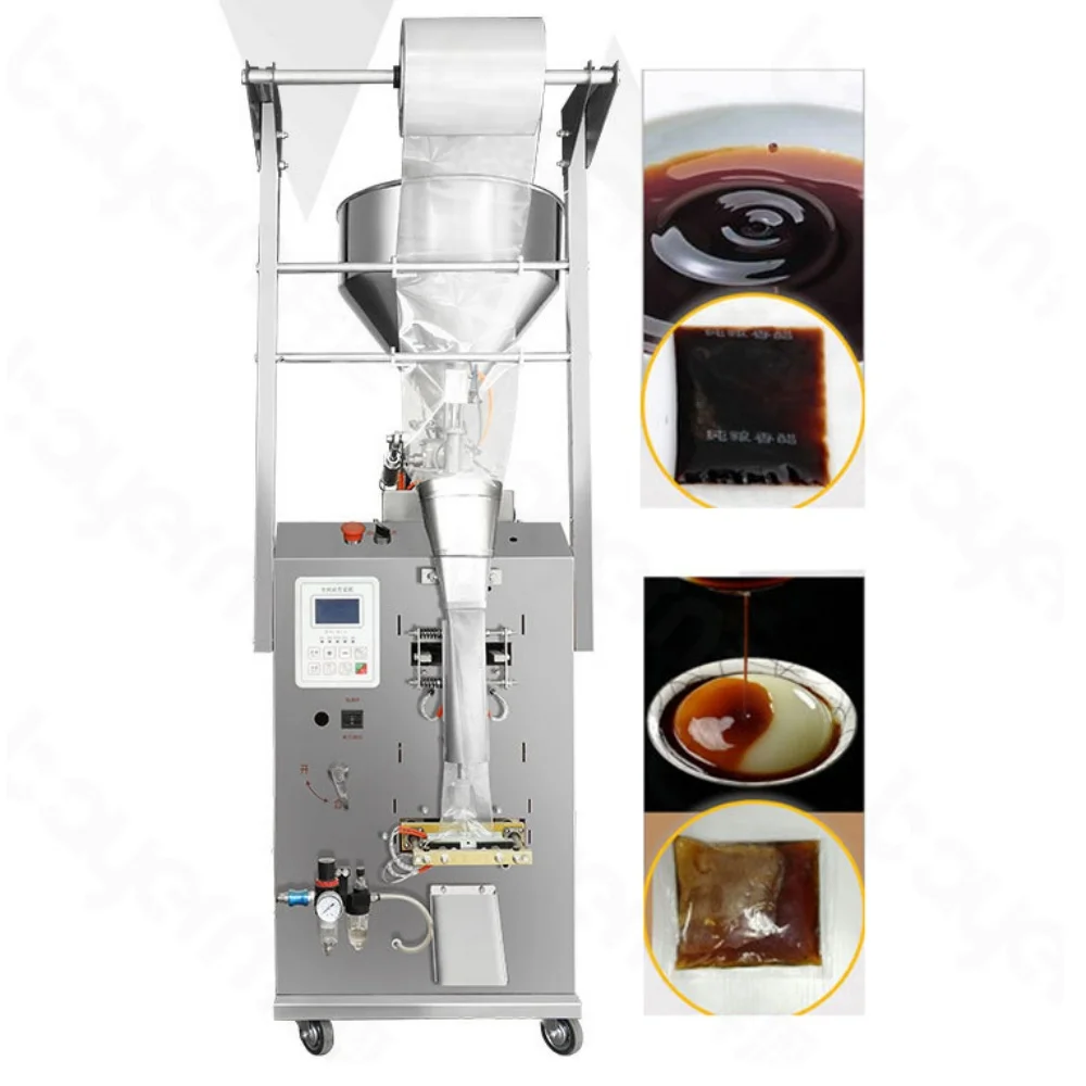 

Automatic Vertical Automatic Liquid Pouch Mayonnaise Jam Ketchup Tomato Paste Chilli Pepper Sauce Sachet Filling Packing Machine