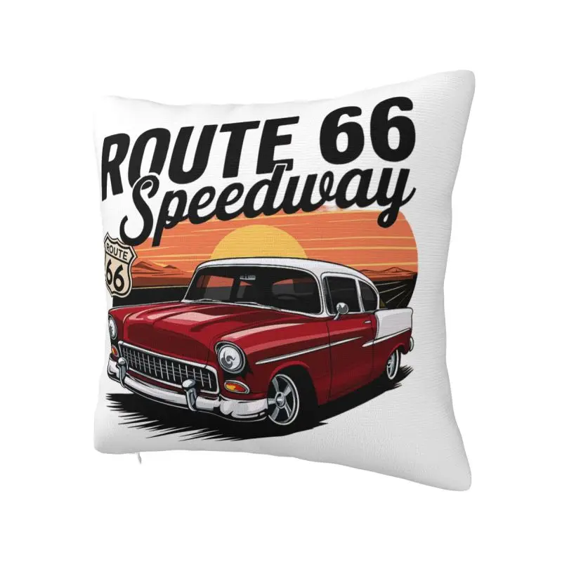 Americas Highway Route 66 Cushion Cover 50x50cm Velvet Throw Pillow Case Sofa Chair Square Pillowcase Living Room Decoration