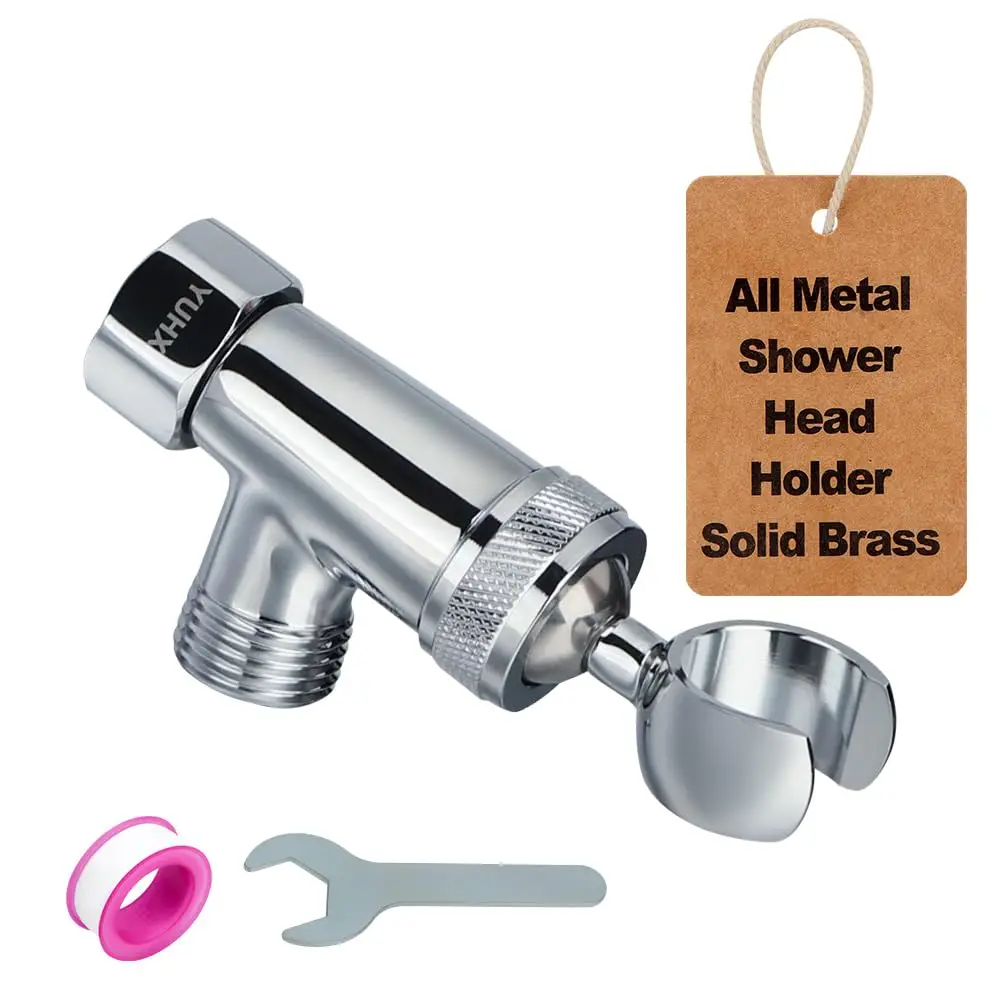 

Shower Head Holder All Metal, Brass Adjustable Shower arm Bracket for Handheld, Hand held Showerhead Holder (B-Style Shower A