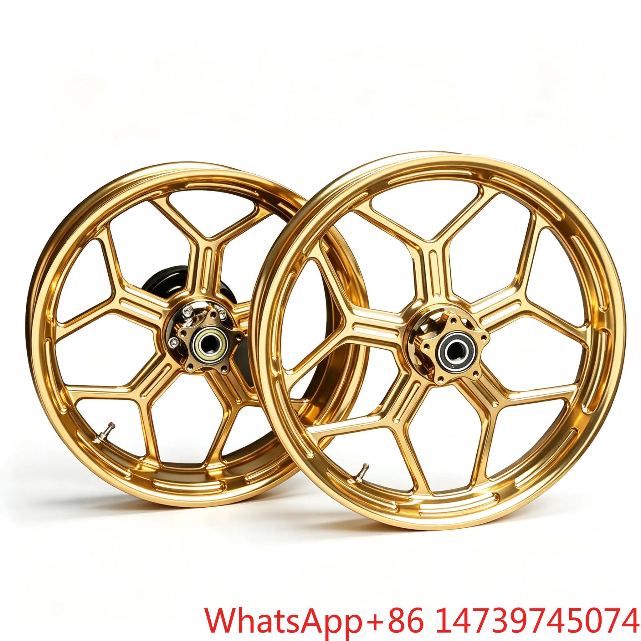 Gold Aluminum Alloy Wheel Accessories Front & Rear Compatible For 08-later FLSTF FLSTFB FLSTFBS MotorcycleZhang Xue Same‑Style M