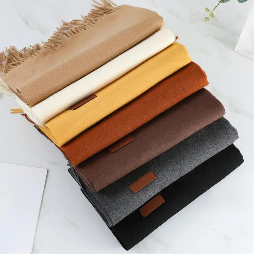 2022 Luxury Cashmere Bright Green Women Solid Scarf Winter Shawl and Wrap Bandana Pashmina Tassel Female Thick Blanket