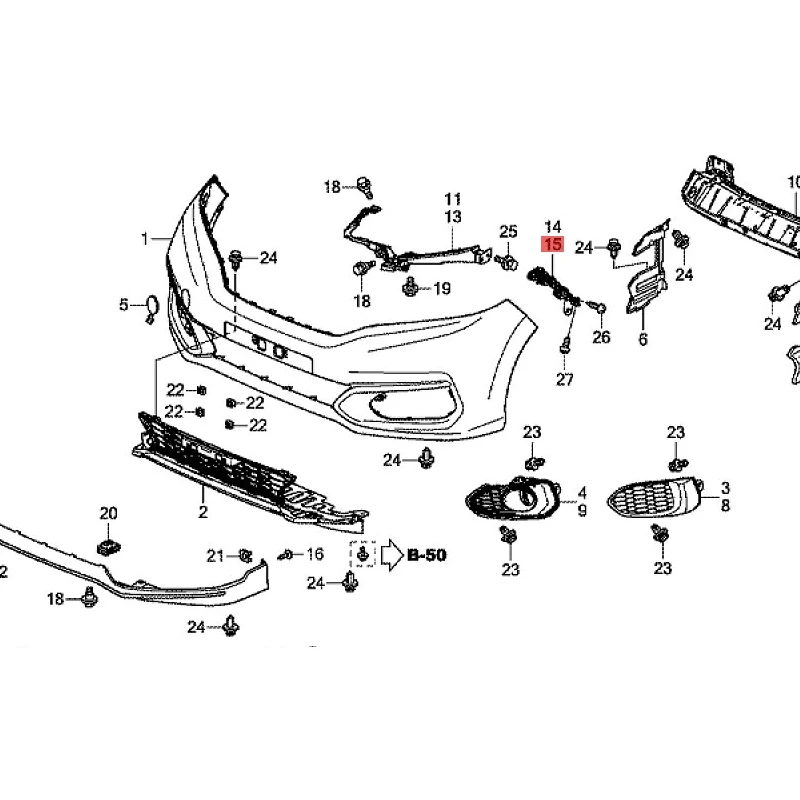 Suitable for 2018 Ho nd a Fi t Front bumper bracket Front bumper bracket