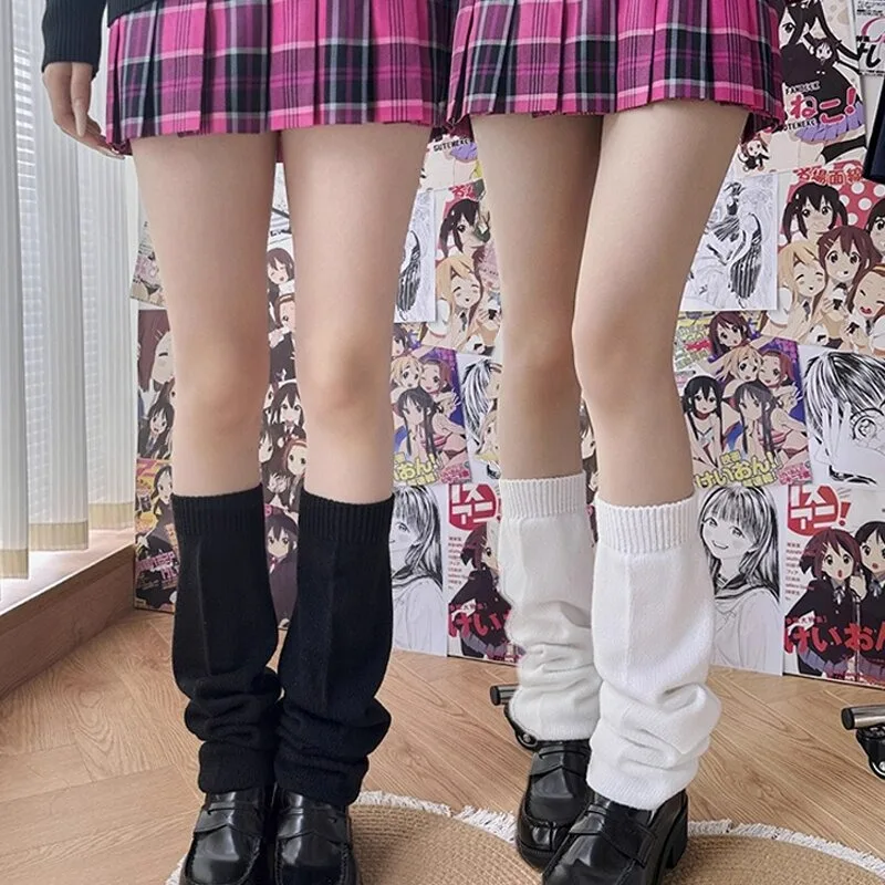 

2 пары Y2K, черно-белые вязаные носки с пузырьками, осень-зима, японские широкие носки с мясной ножкой, Jk, объемные вязаные свободные носки, чехлы