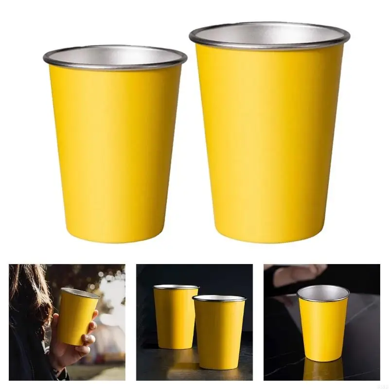 

55KF 4Pieces Shatterproof 350/500ml Stainless Steel Cups Durable Metal Cups Drinking Cups For Beer Coffee And More