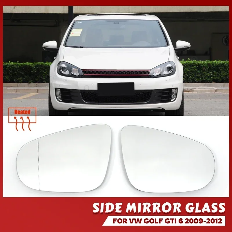 

For VW Volkswagen Golf 6 MK6 5K 2009-2012 Touran 2011-2015 Car Left Right Rearview Side Wing Heated Mirror Glass Wide angle