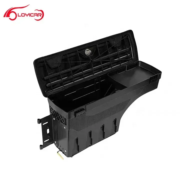 Factory Wholesale ABS Truck Bed Storage Tool Box Lockable For Jeep Wrangler Gladiator JT Swing Waterproof Wheel Well ToolBox