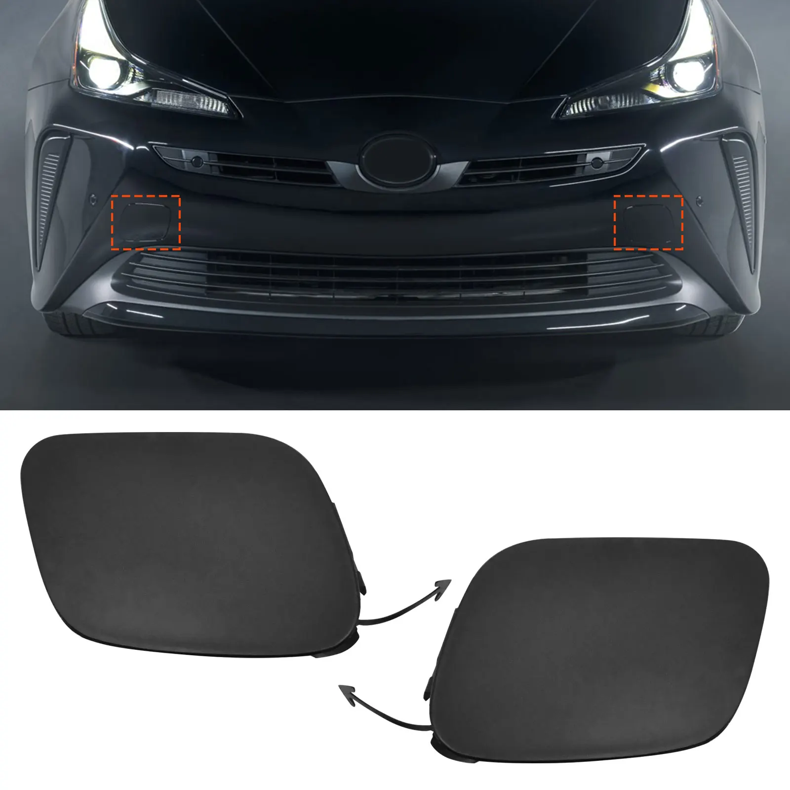 

For Toyota Prius 2019 2020 2021 2022 Front Bumper Tow Hook Cover Cap 52128-47910 52127-47911 Trailer Cover Cap Car Accessories