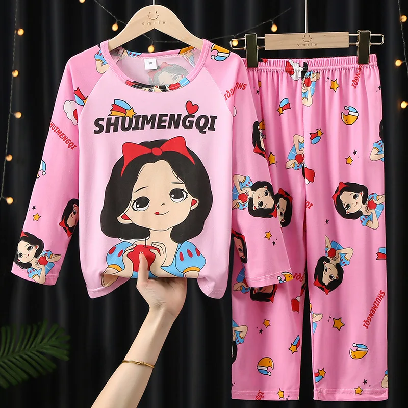 Ensemble de pyjama Disney TureMouse pour enfants, vêtements de nuit décontractés, vêtements de maison pour enfants, pyjamas en coton, anime, imbibé,