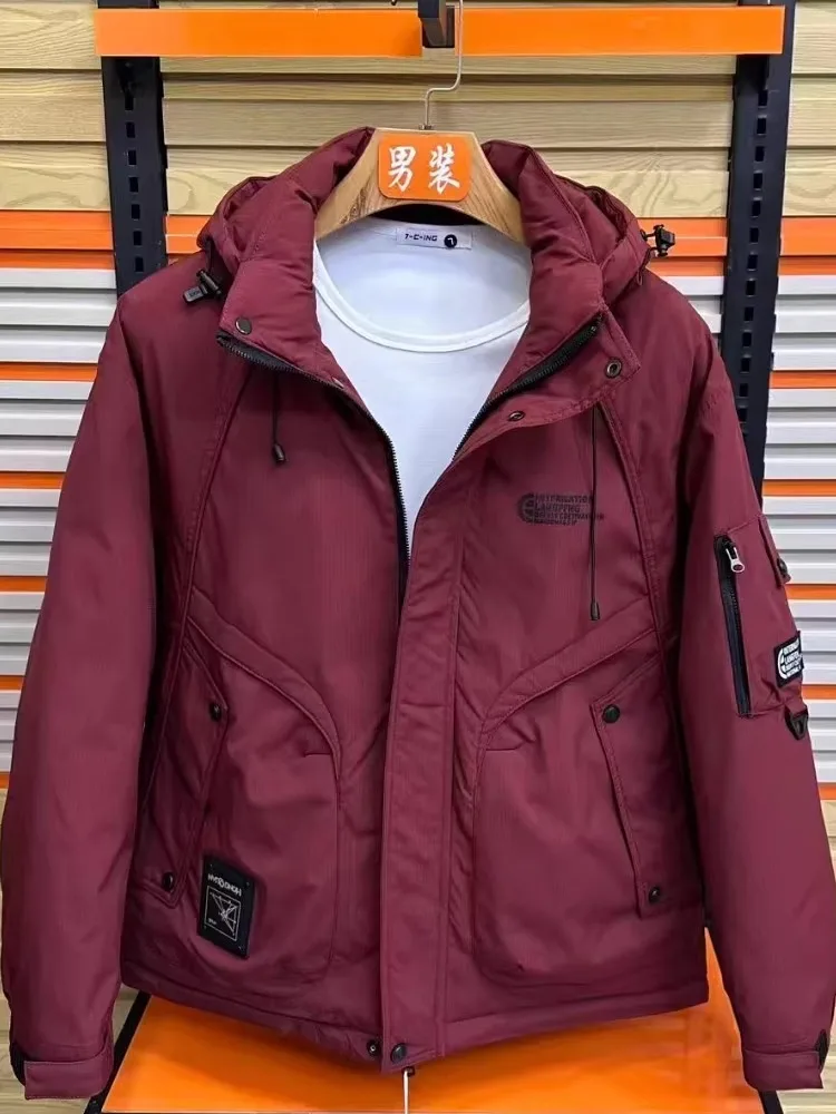 

Теплая мужская куртка с капюшоном премиум-класса: стильная, модная, осенне-зимняя верхняя одежда для молодежи, антибактериальная, стандартного кроя