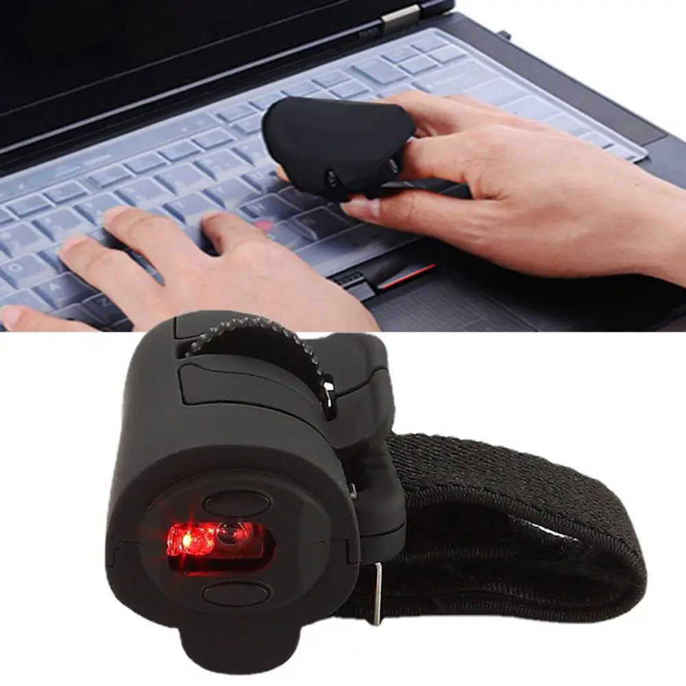 Wireless Finger Mouse Small Finger Mouse Ergonomic 2.4ghz Wireless Finger Ring Mouse with Adjustable Strap for Pc for Comfort