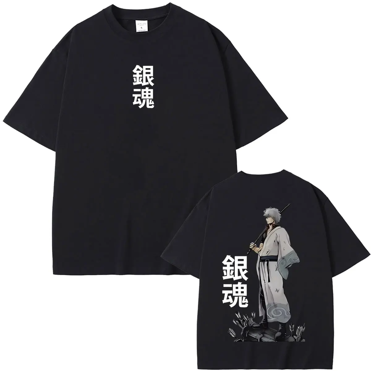 Anime Gintama Sakata Gintoki Merch T Shirts Summer Men Women Casual Oversized T-shirt Tops Men's Funny Cartoon Manga Streetwear