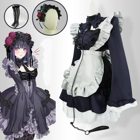 Anime My Dress Up Darling Marin Kitagawa Cosplay Costume Maid Cosplay Dress Halloween Kitagawa Marin Kuroe Shizuku Full Set
