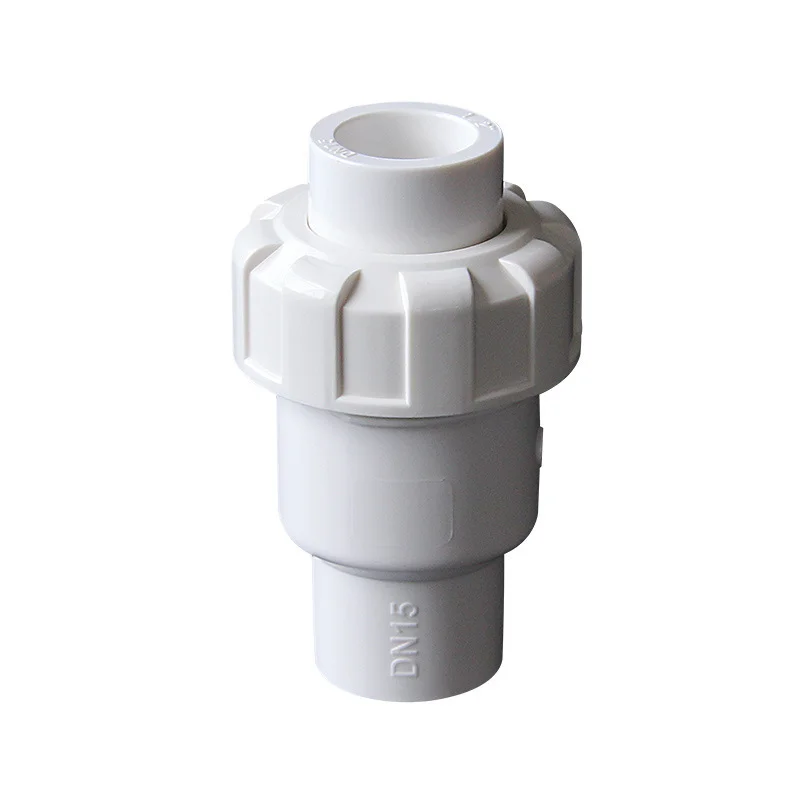 20-110mm PVC Ball Check Valve One Way Valve for Sewer Drain Pipe Garden Irrigation Water Connector