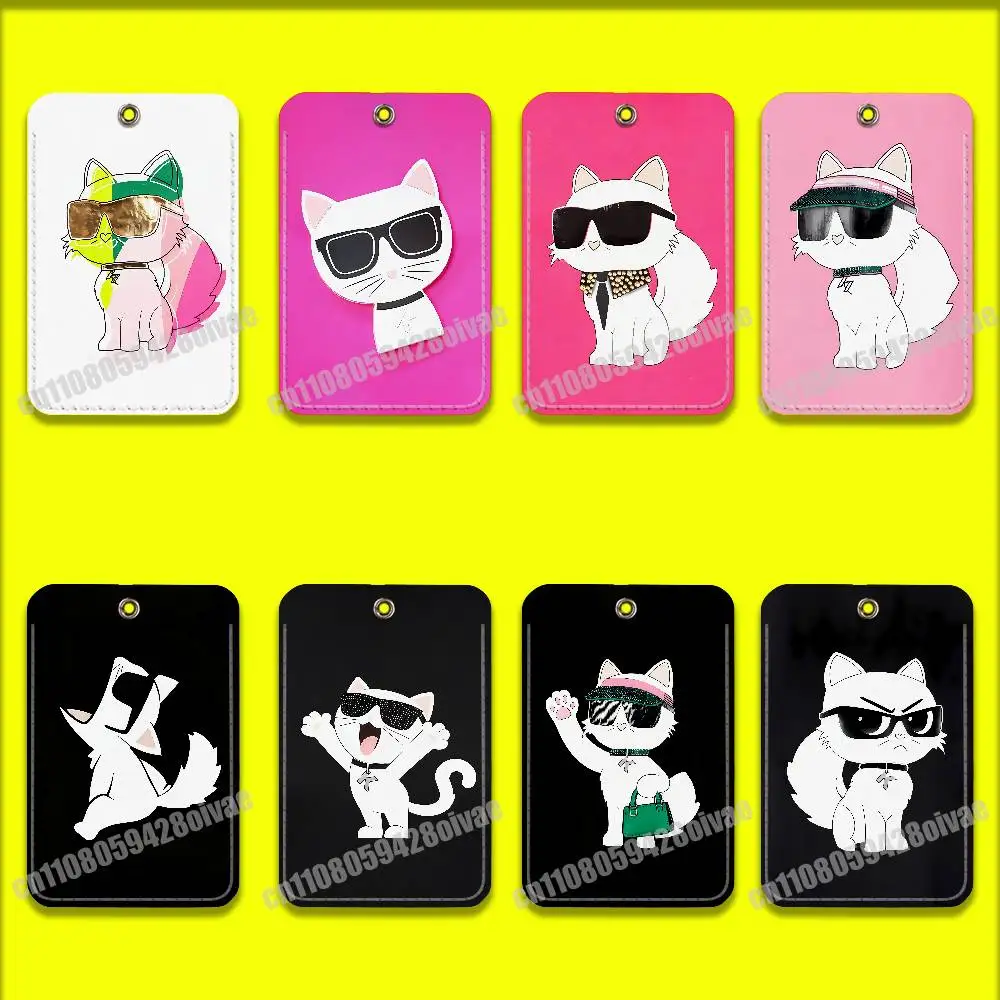 

Cartoon Cat Funny Fashion For ID Clips Credit Bank Subway Card Holder Case Storage Bag Adornment Keychain