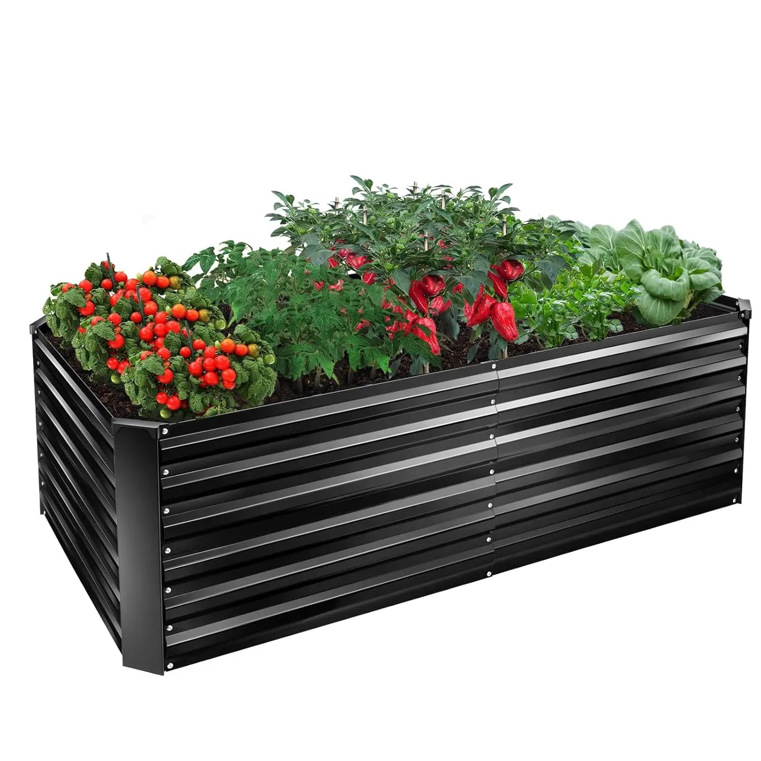 

Metal Raised Bed Garden Bed Kit, 6x3x2ft Tall Galvanized Planter Raised Garden Boxes Outdoor, Large Metal Raised Garden Beds for