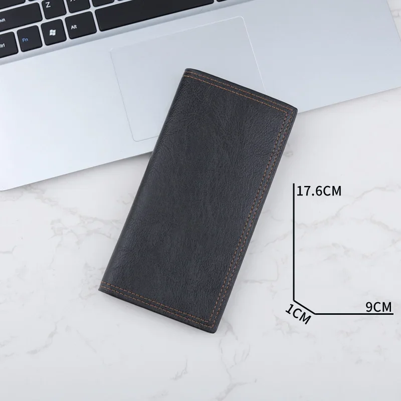 1PC Leather Long Men's Wallet Driver's Licence ID Wallet Card Case All-in-One Wallet Storage Protective Stowing Tidying Supplies