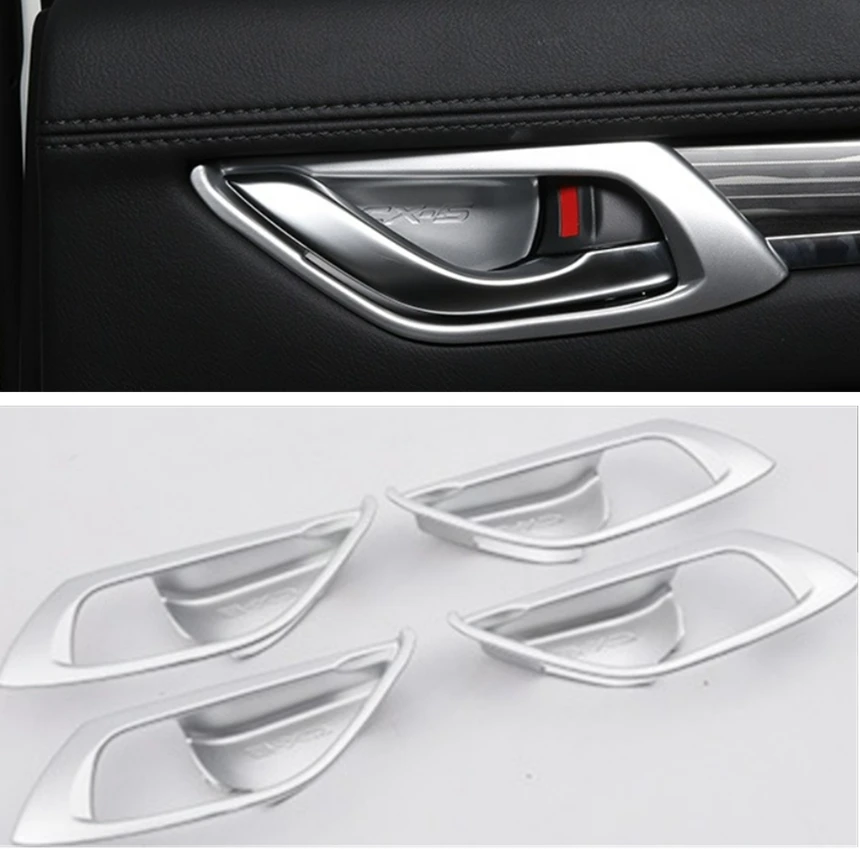 

Interior Accessories Carbon Fiber Look ABS Inner Side Car Door Handle Pull Bowl Cover Trim For Mazda CX-5 CX5 2017 - 2022