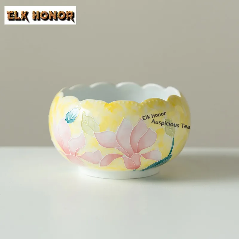 

330 мл ручная роспись желтый туман магнолия ворс вырезать Jianshui чайная мойка вода шлак резервуар бытовое оборудование Chaxi ремесло