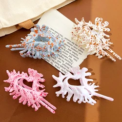 New INS Hair Clips Hair Accessories Pink Blue Color Liquid Metal Conch Hair Claws For Women Girl Fashion Causal Headwear