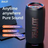 ZEALOT-S76 50W Portable Super Subwoofer Portable Speaker Home Outdoor Waterproof Column Bluetooth Speaker Sound Box