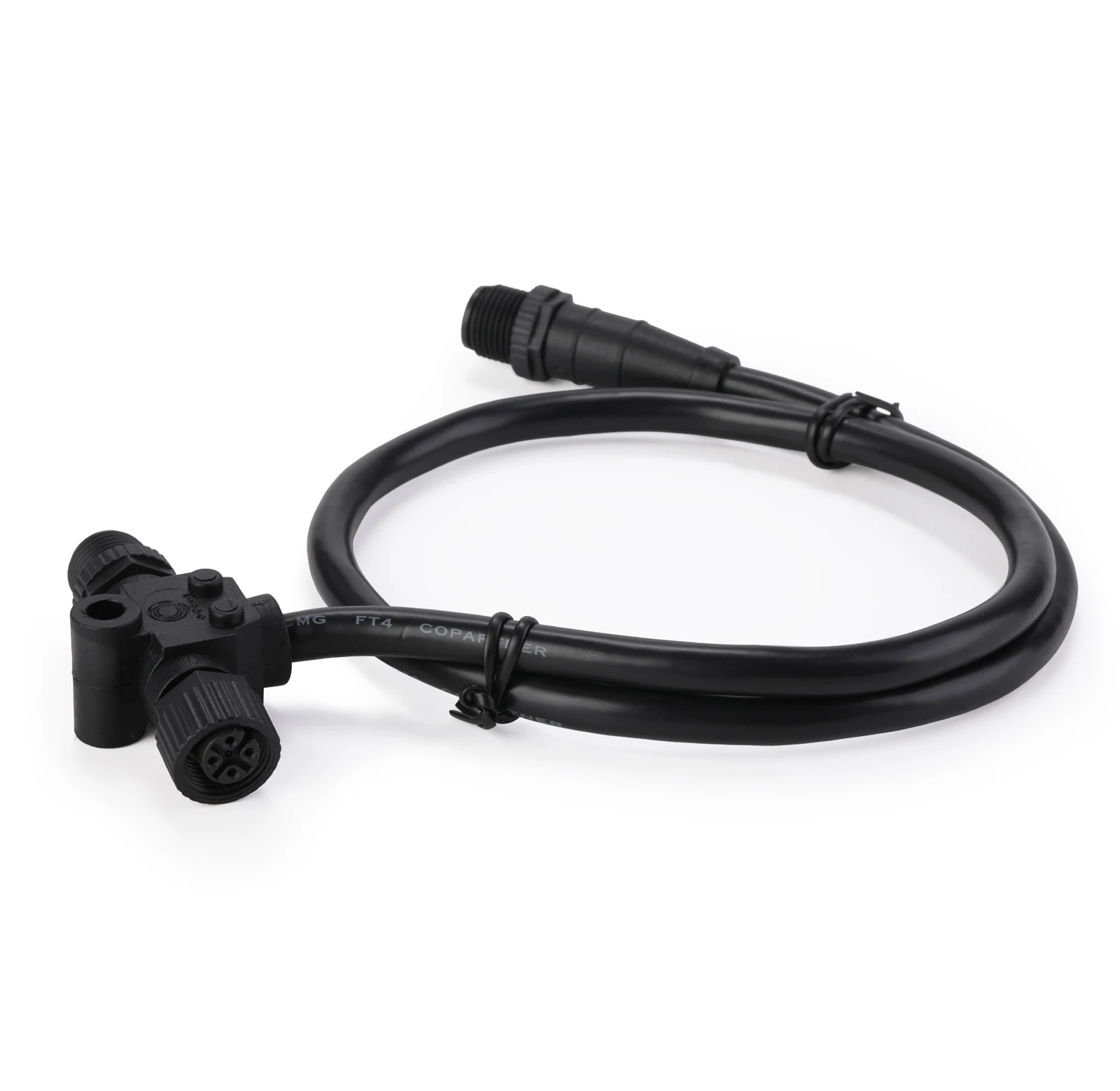 Matsutec NMEA 2000 (N2k) Marine Grade Products T-Connector Tee Power Cable with Fuse for Lowrance Navico Garmin Networks(1.65ft)
