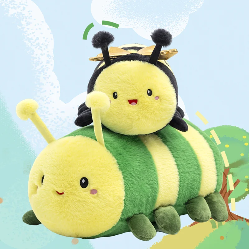 20-40 cm Cartoon Nette Biene Plüsch Puppe Kissen Spaß Weiche Insekt Biene Marienkäfer Raupe Plüsch Spielzeug Wohnkultur geschenk Für Jungen Und Mädchen