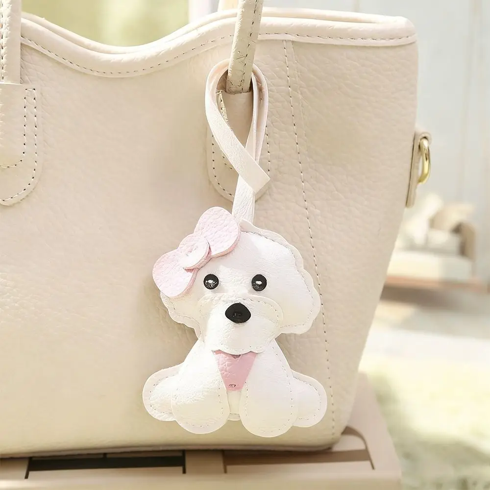 

New PU Leather Dog Bag Pendant Puppy Decorative Hanging Pendant Cartoon Key Holder Bag Decorations