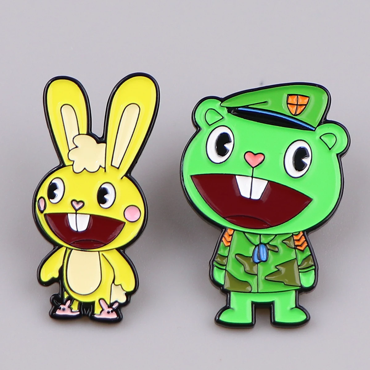 Happy Partner Enamel Pin Cartoon Lapel Pins for Badges on Backpack Brooches Bunny Brooch for Clothes Jewelry Gifts for Friends