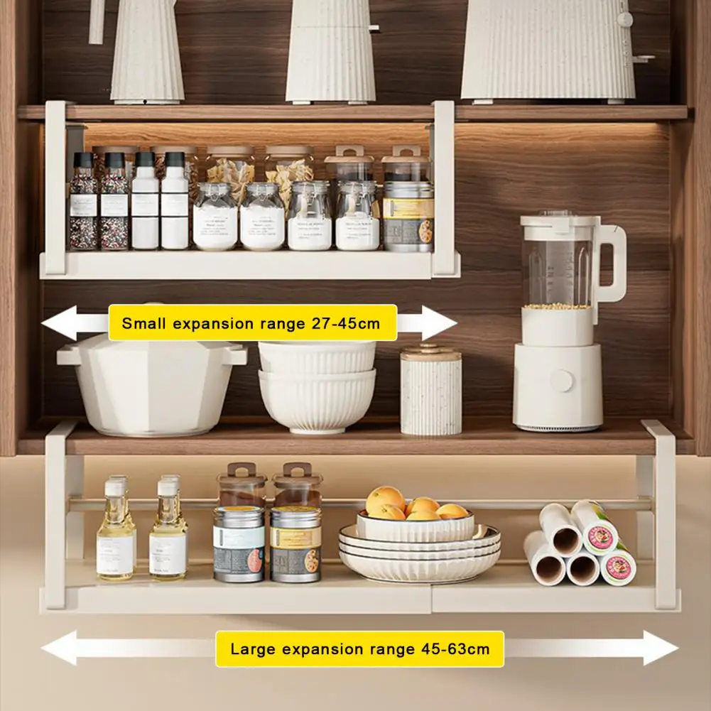 

Kitchen Hanging Organizer Shelf Wall-mounted Seasoning Storage Rack Scalable Dish Rack Chopstick Spoon Shovel Storage Sheif