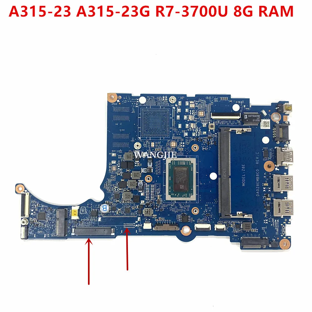 For Acer Aspire A315-23 A315-23G Extensa 15 EX215-22 N18Q13 Laptop Motherboard R7-3700U 8G RAM DA0Z8EMB8C0 100% Working