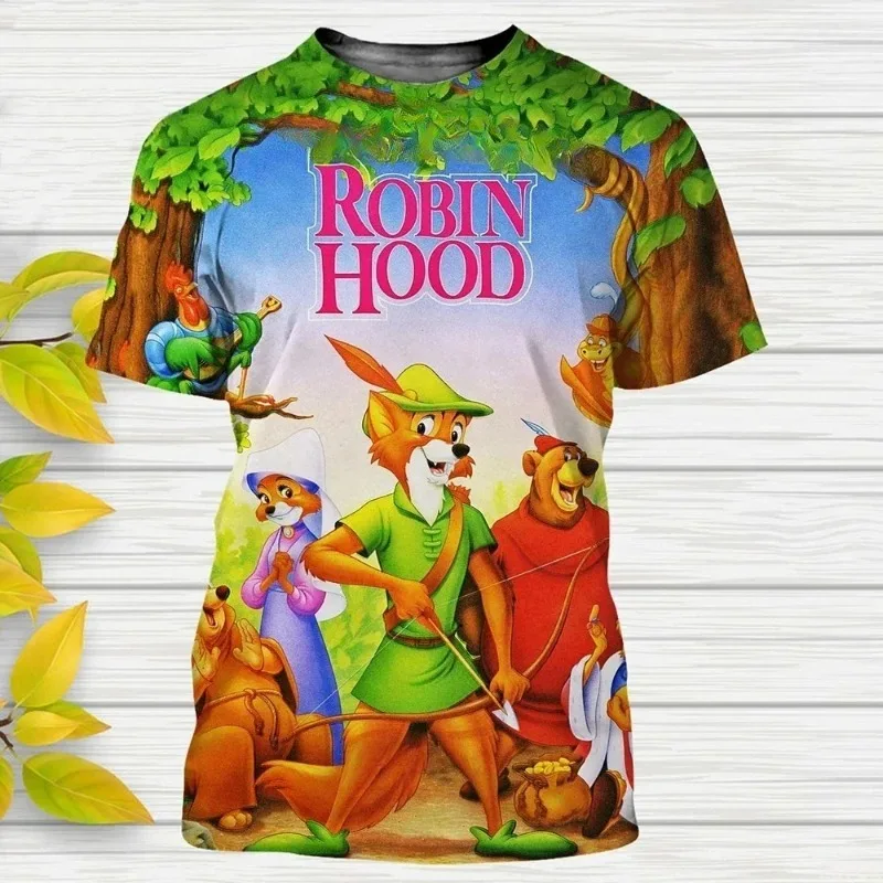 الصيف موضة الاتجاه الجديد للرجال والنساء الصيف تي شيرت روبن هود الكرتون أنيمي ثلاثية الأبعاد تي شيرت مطبوع #1