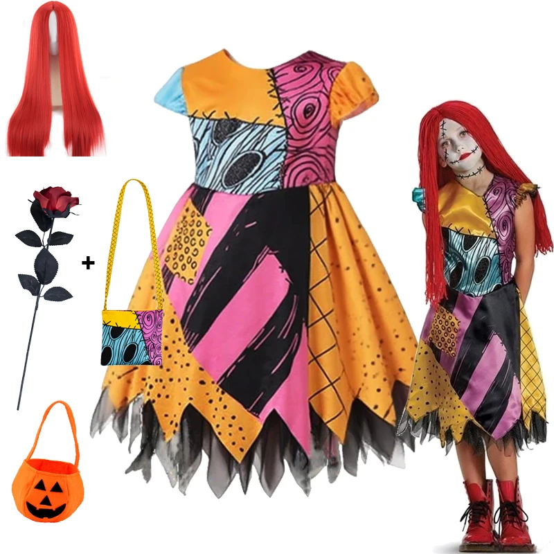 Girls Boys Witch Cosplay Costume Halloween Dress Carnival Party Clothes Boy's Jumpsuit Halloween Dress Up Christmas Gifts