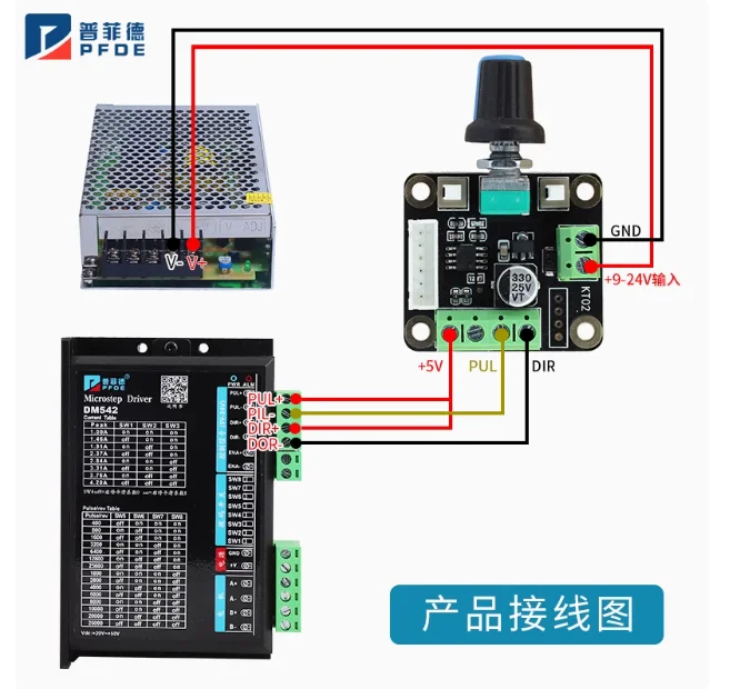 KT02 controller servomotore passo-passo, generatore di impulsi, rotazione manopola, velocità continua