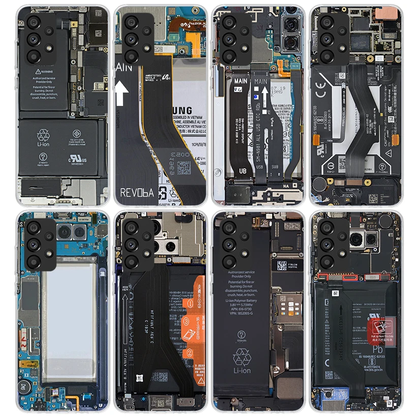 Motherboard Circuit Funny Pattern Phone Case For Samsung Galaxy A15 A14 A13 A12 A55 A54 A53 A52S A25 A24 A35 A34 A23 A33 A22 A32