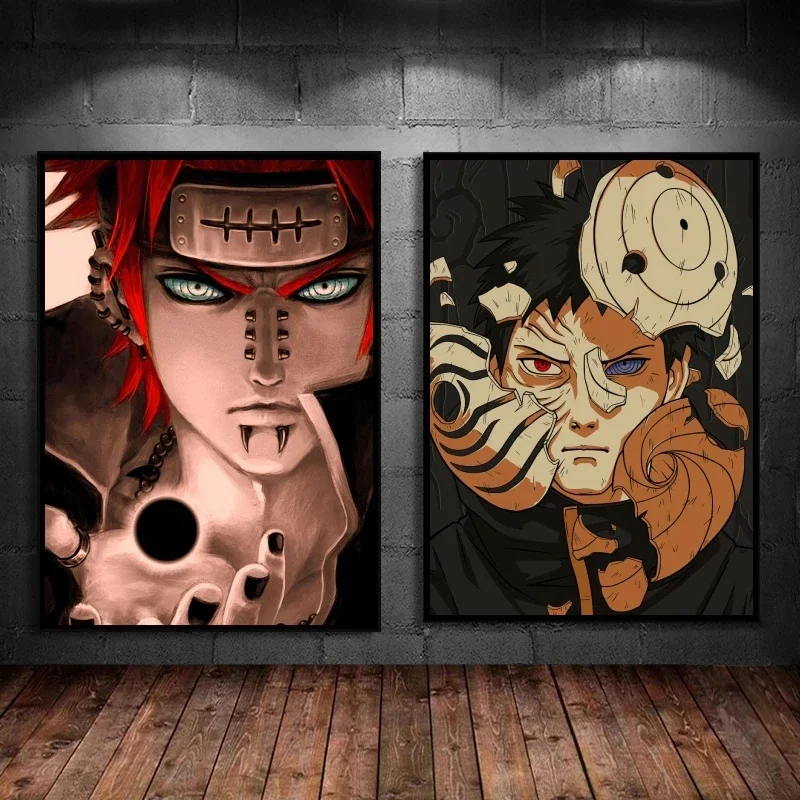 Naruto Pain Uchiha Obito Art imprimé, peinture sur toile sur le thème de l'anime, décor mural Unique pour les Fans d'anime, affiche de qualité supérieure
