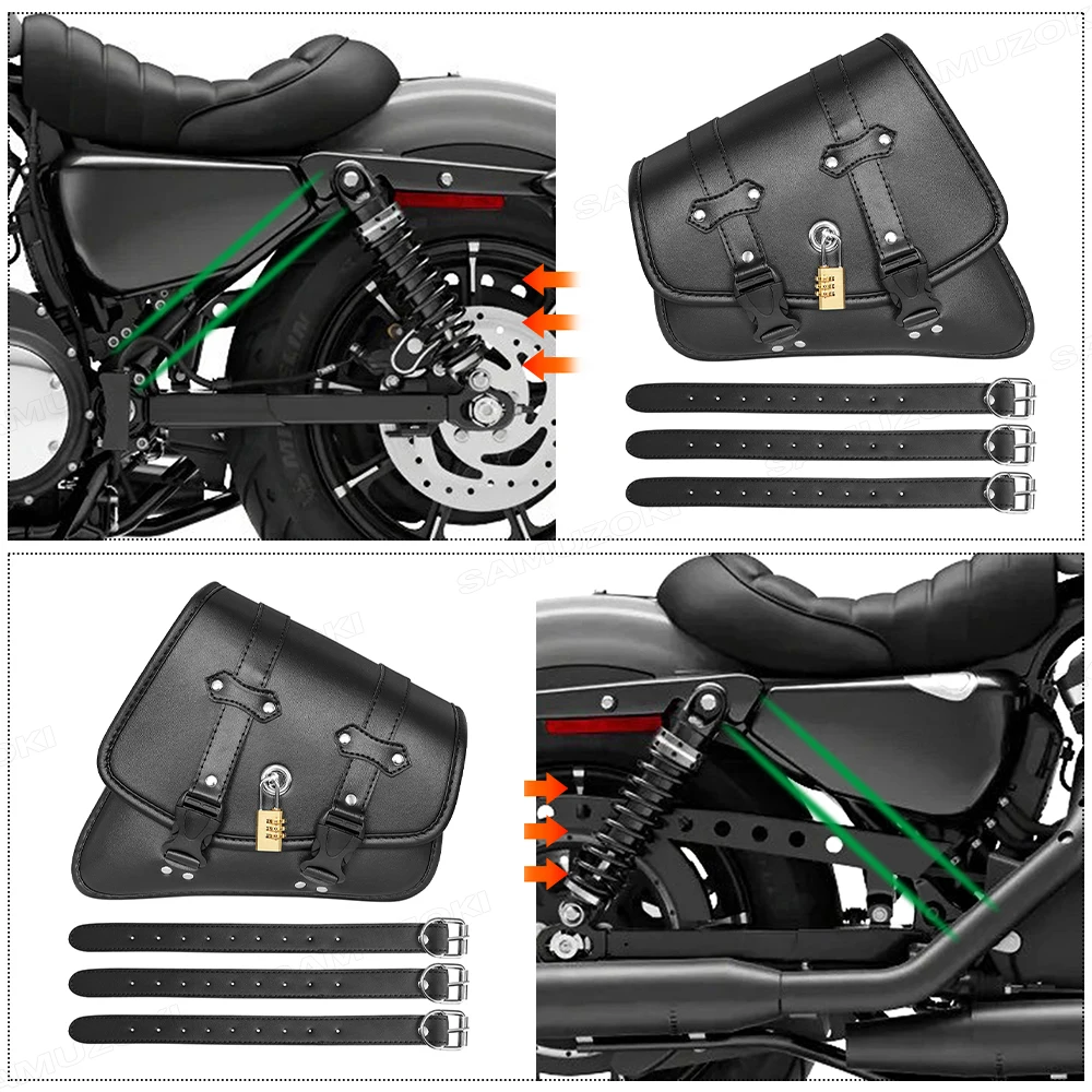 Retro Large Capacity Motorcycle Side Bag Waterproof Tool Bag Universal Motorbike SaddleBag Travel Luggage