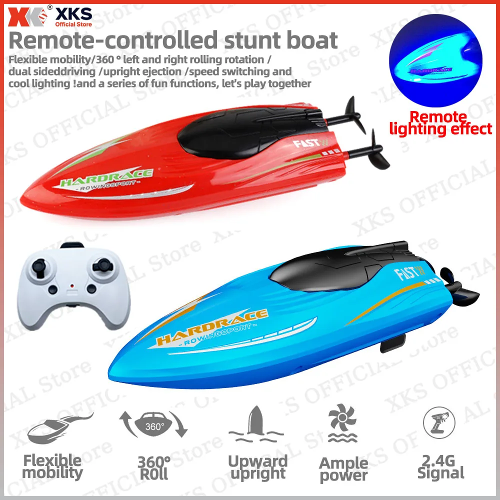 

XKS JJRCRH707 Радиоуправляемая лодка, высокоскоростная, 10 км/ч, 2,4G, водонепроницаемая электрическая лодка с дистанционным управлением - уличная игрушка для детей, мальчиков, подарок на день рождения