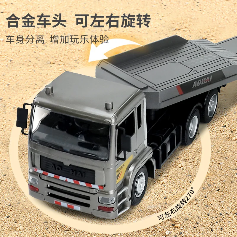 Ciężarówka z przyczepą, symulacja ze stopu, zdalnie sterowana 2.4G, skala 1:18, zabawka RC dla dzieci i entuzjastów modelarstwa.