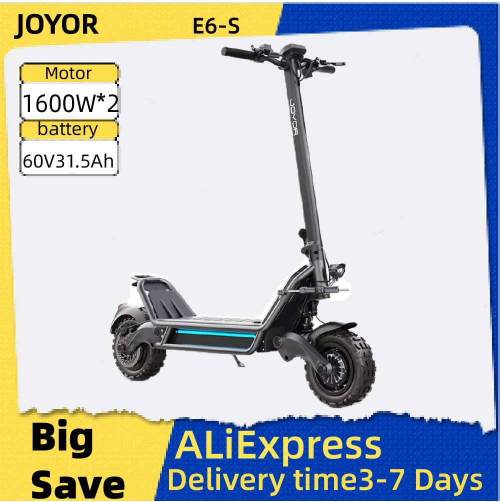 

Joyor E6-S 1600W*2 Motor Adult E-scooter 60V31.5Ah battery Folding E-Scooter 11 Fat Tire E-Mountain Scooter