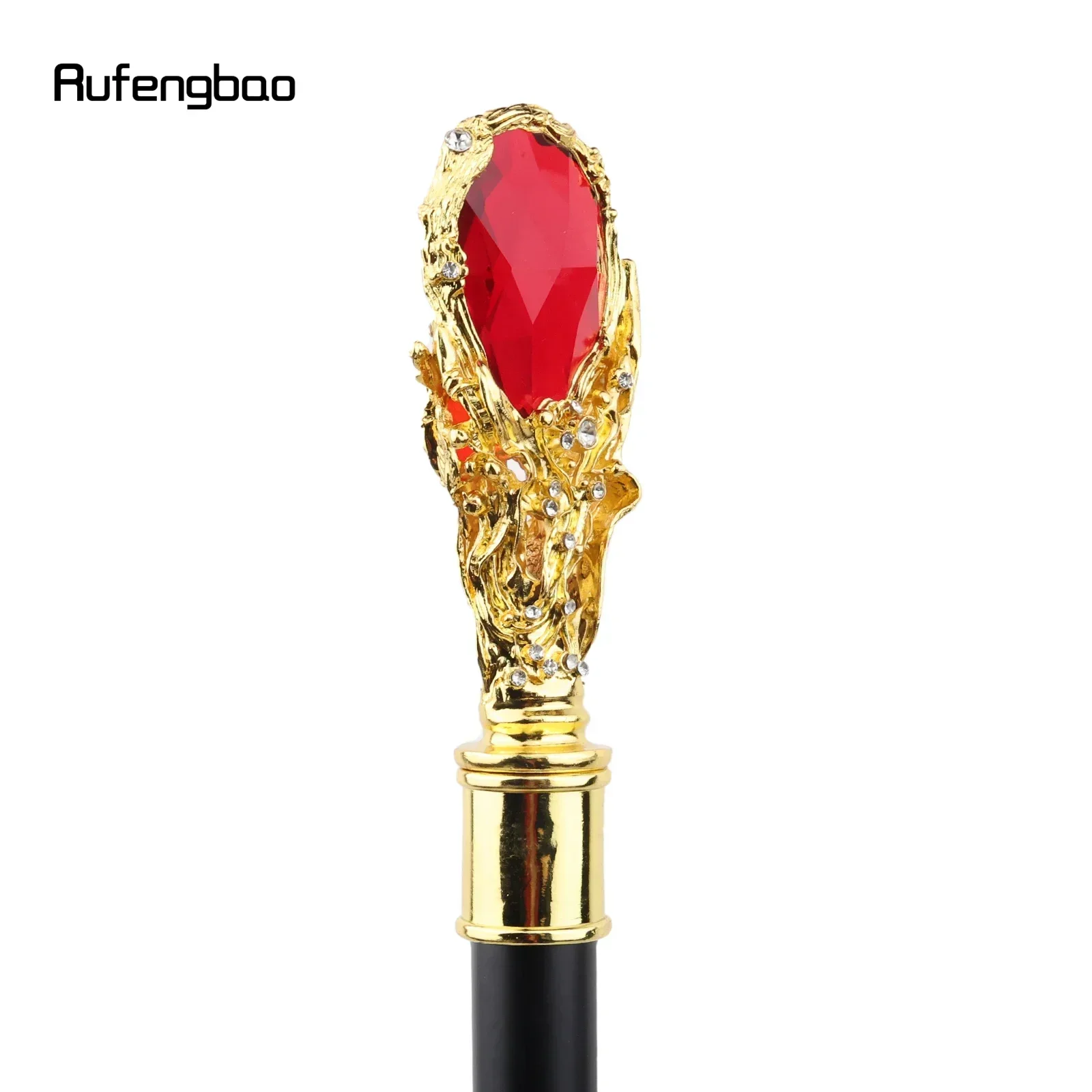 Czerwony Diament Złota Laska do Chodzenia Modna Dekoracyjna Laska Elegancka Laska Sceniczna dla Dżentelmena 95cm