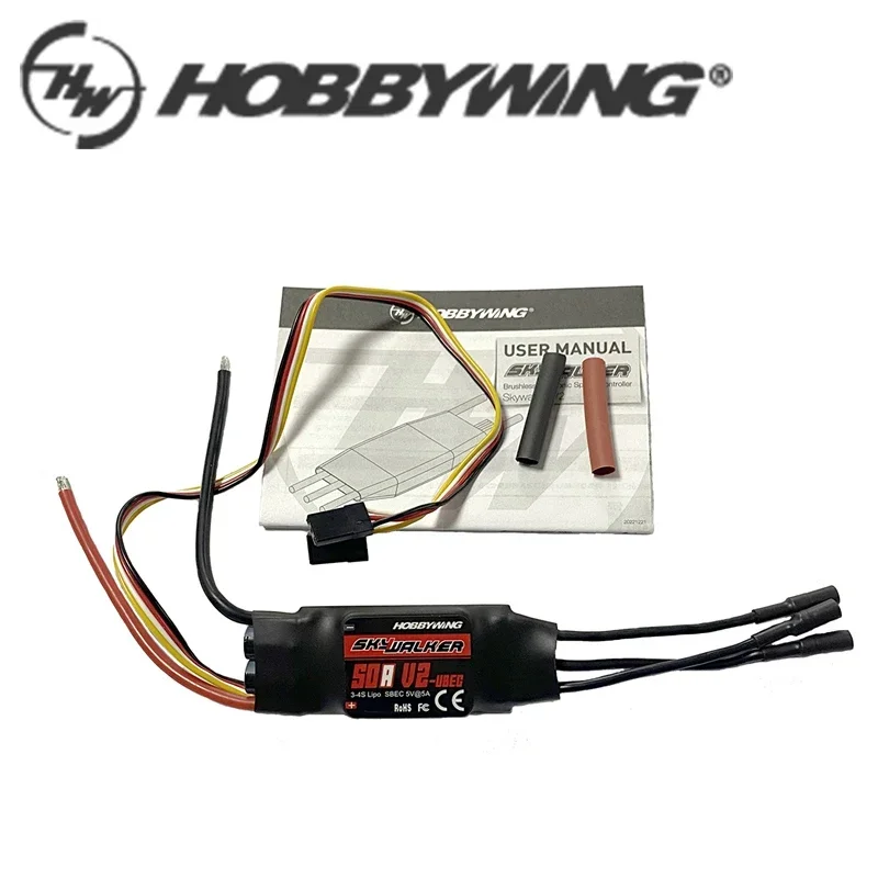 Hobbywing Skywalker V2 Brushless ESC 15A 20A 30A 40A 50A 80A 100A 120A V2 2-4S Pengontrol Kecepatan Dengan BEC/UBEC Untuk RC Quadcopter