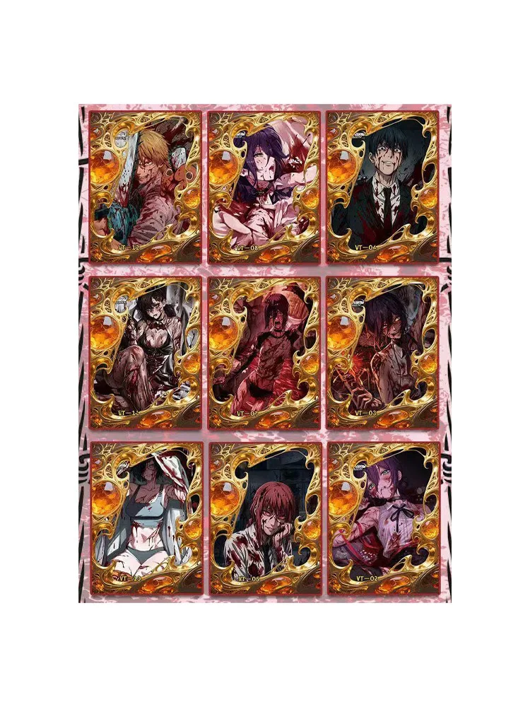Chainsaw Man Metal Card Hot Rare Cartoon Fighting Style Anime Peripheral Game Collection Card Toys Christmas Gifts