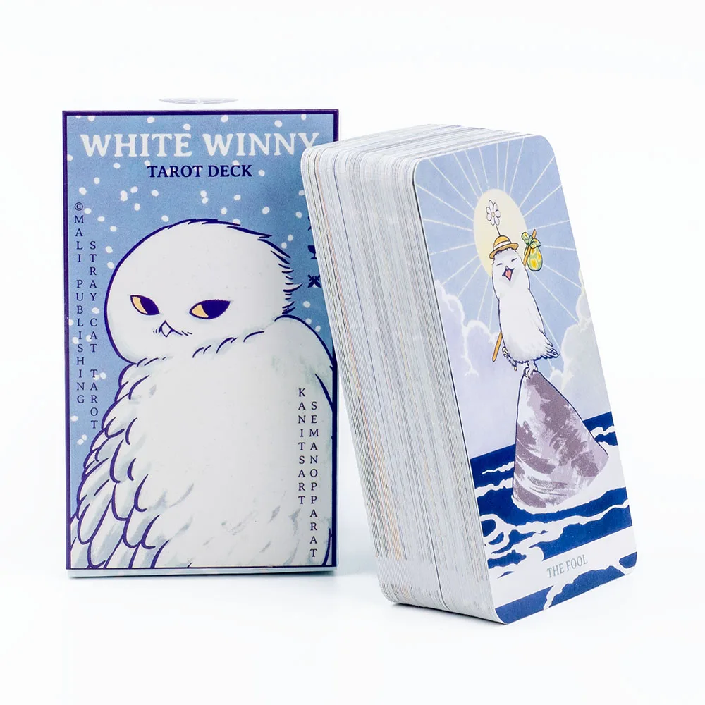 White Winny Tarot English Edition 80-Karten-Deck mit PDF-Anleitung, Fate Divination-Karten für Anfänger, Brettspiele – Detail 4