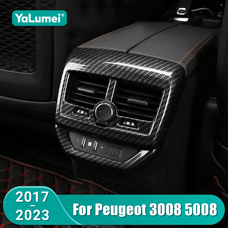 Für Peugeot 3008 5008 GT 2017 2018 2019 2020 2021 2022 2023 Auto Heck-Klimaanlage Lüftungsauslass Rahmenabdeckung Zierleiste Zubehör